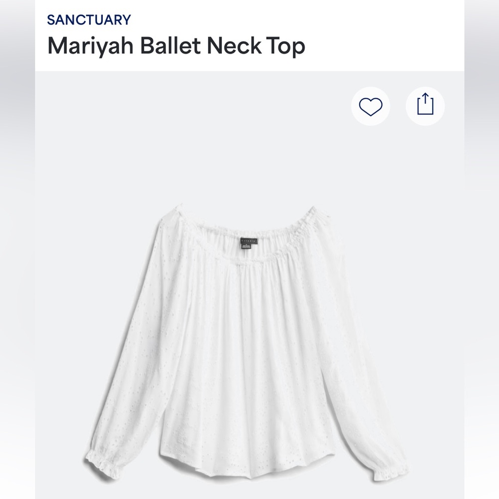 White Sanctuary Mariyah Ballet Neck Eyelet Top
